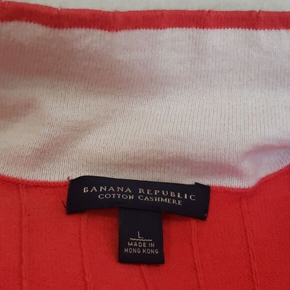 Y2K Banana Republic Sweater Mens L Mock Neck Cashmere Cotton Rib Knit 1/4 Zip - Picture 7 of 7